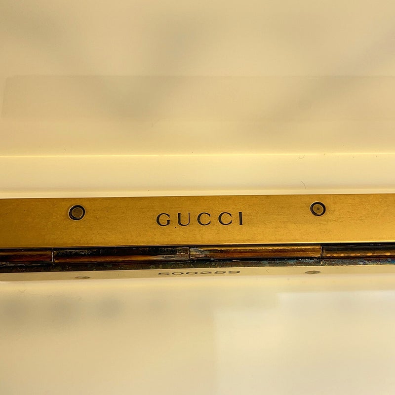 グッチ ショルダーバッグ キャット プラスチック ラインストーン フェイクパール 500259 GUCCI バッグ 白
