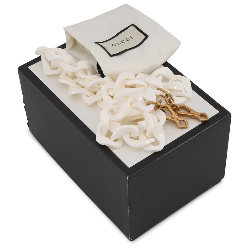 グッチ ショルダーバッグ キャット プラスチック ラインストーン フェイクパール 500259 GUCCI バッグ 白