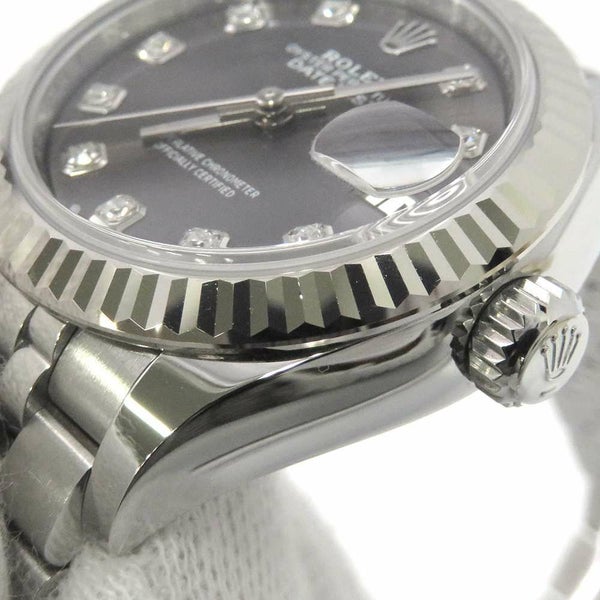 ロレックス デイトジャスト SS/K18WG 279174G ROLEX 腕時計 ダークグレー/10PD文字盤 レディース