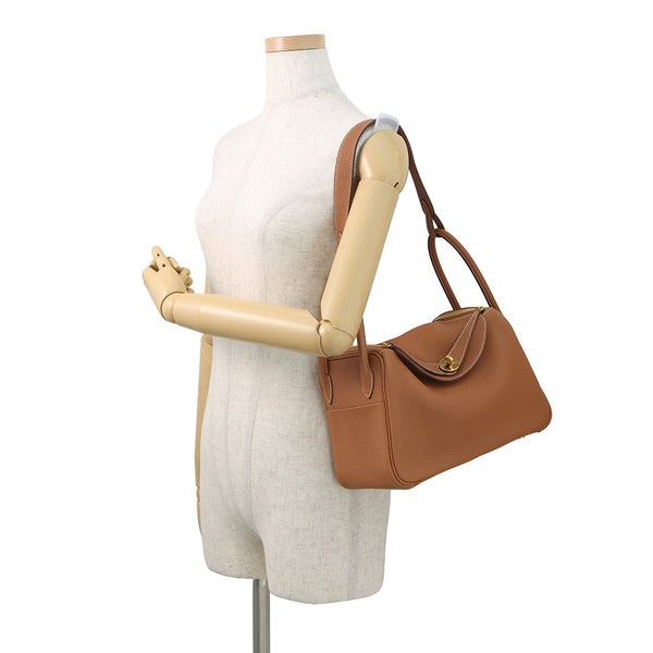 エルメス ハンドバッグ リンディ26 ゴールド/ゴールド金具 トリヨンクレマンス B刻印 ２wayショルダー