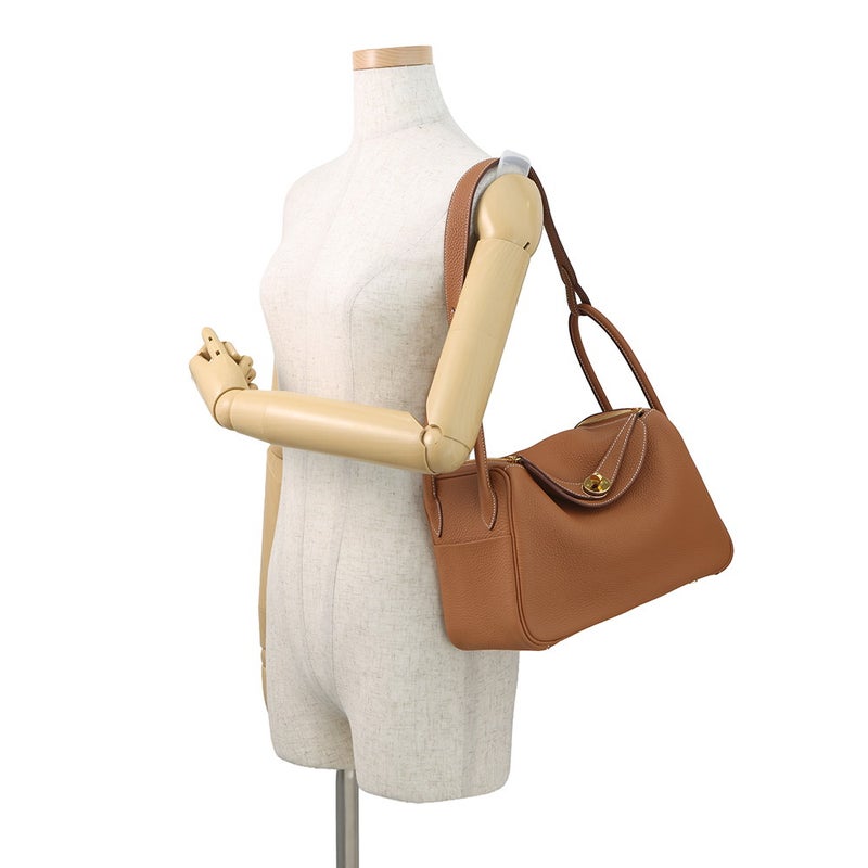 エルメス ハンドバッグ リンディ26 ゴールド/ゴールド金具 トリヨンクレマンス B刻印 ２wayショルダー