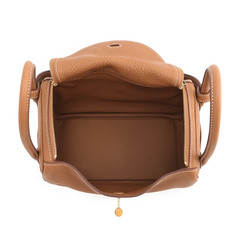 エルメス ハンドバッグ リンディ26 ゴールド/ゴールド金具 トリヨンクレマンス B刻印 ２wayショルダー