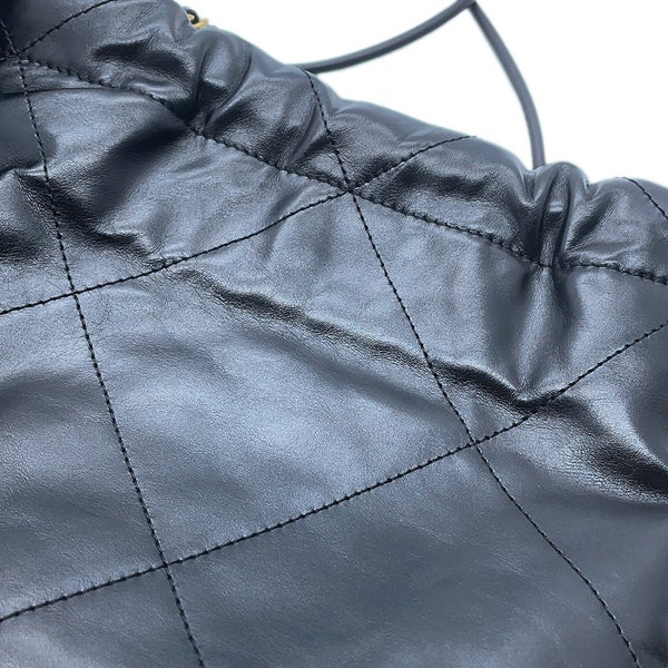 シャネル ハンドバッグ CHANEL 22 ミニ ココマーク シャイニーカーフレザー AS3980 CHANEL 2way 黒