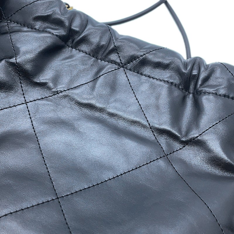 シャネル ハンドバッグ CHANEL 22 ミニ ココマーク シャイニーカーフレザー AS3980 CHANEL 2way 黒