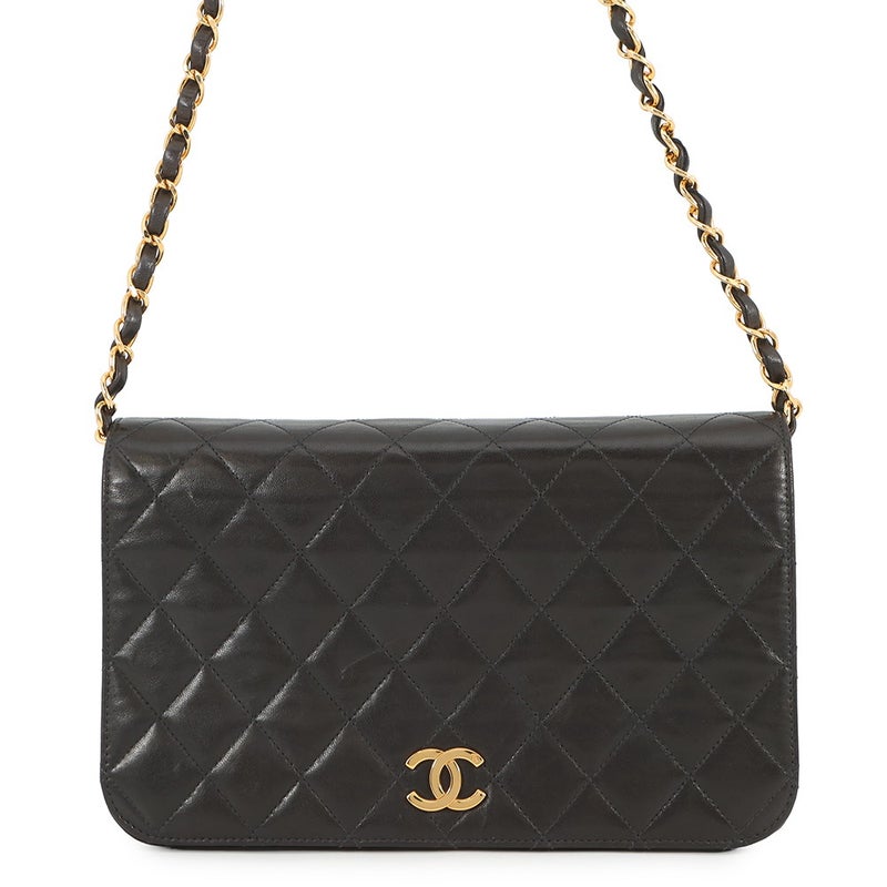 シャネル チェーンショルダーバッグ マトラッセ ココマーク ラムスキン A03568 CHANEL バッグ 黒