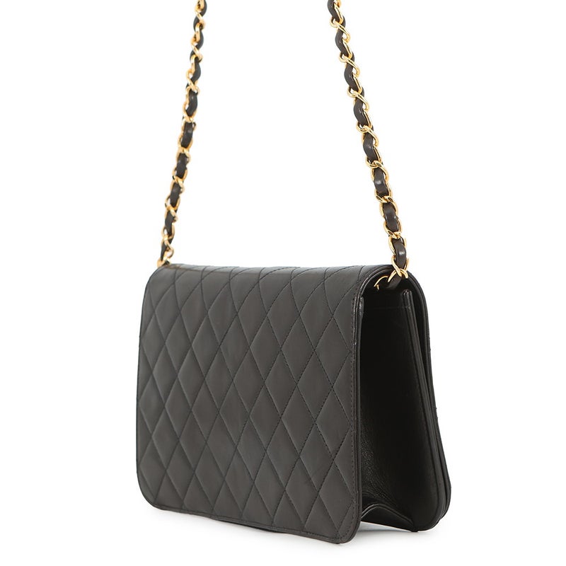 シャネル チェーンショルダーバッグ マトラッセ ココマーク ラムスキン A03568 CHANEL バッグ 黒