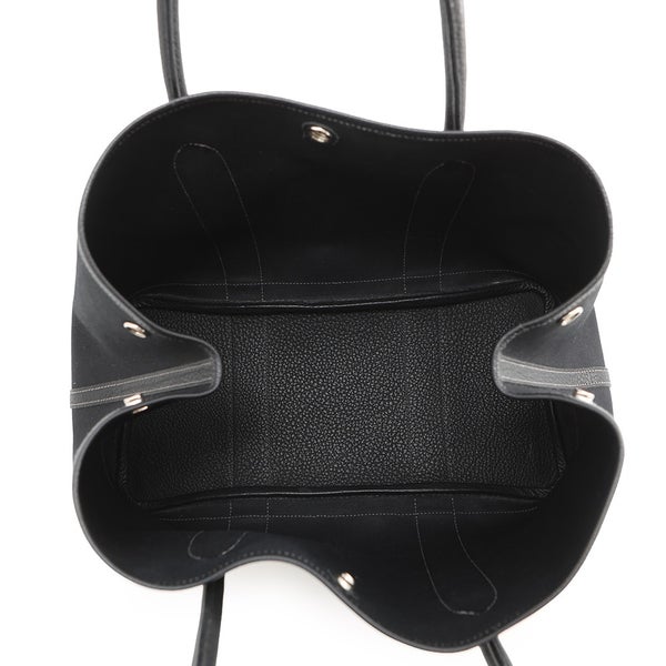 エルメス トートバッグ ガーデンパーティPM ブラック/シルバー金具 トワルオフィシエ/ネゴンダ □J刻印