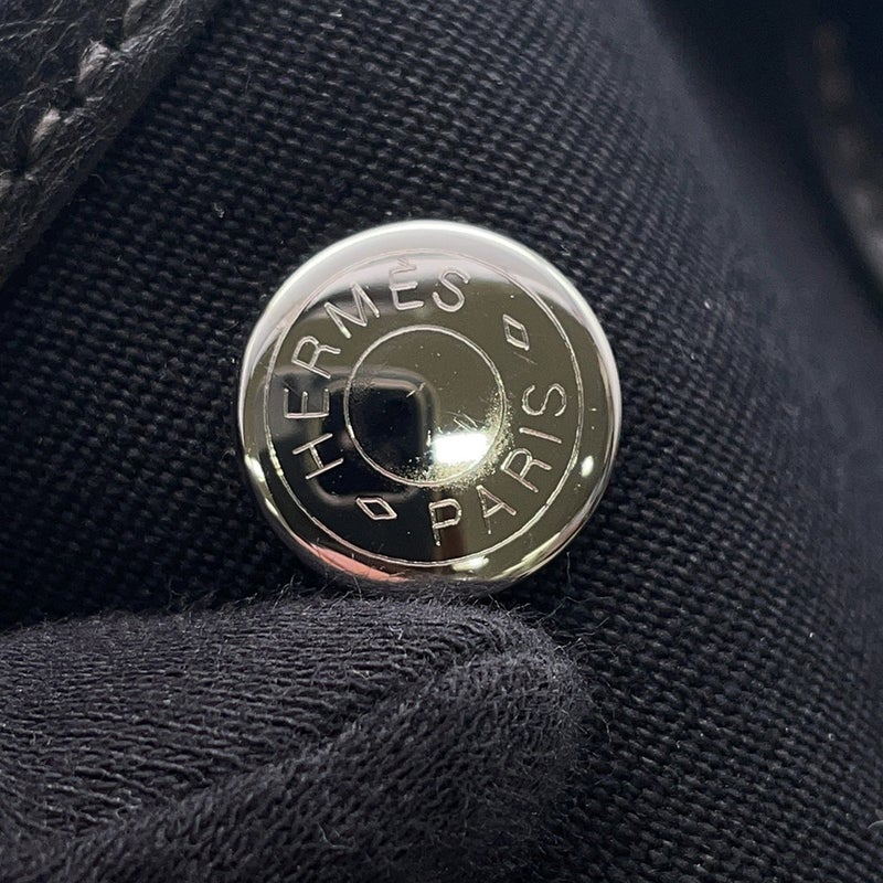 エルメス トートバッグ ガーデンパーティPM ブラック/シルバー金具 トワルオフィシエ/ネゴンダ □J刻印