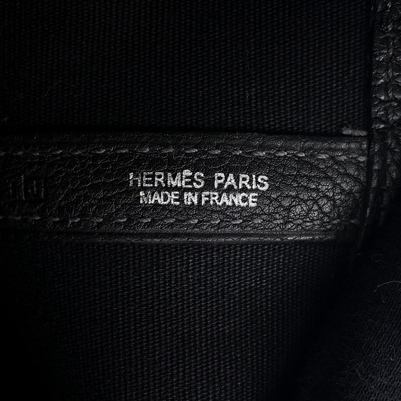 エルメス トートバッグ ガーデンパーティPM ブラック/シルバー金具 トワルオフィシエ/ネゴンダ □J刻印