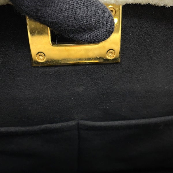 ルイヴィトン ハンドバッグ シアリング/カーフレザー オンマイサイドMM M58908 LOUIS VUITTON 2way 黒 ブラック