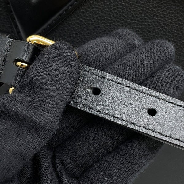 ルイヴィトン ハンドバッグ シアリング/カーフレザー オンマイサイドMM M58908 LOUIS VUITTON 2way 黒 ブラック