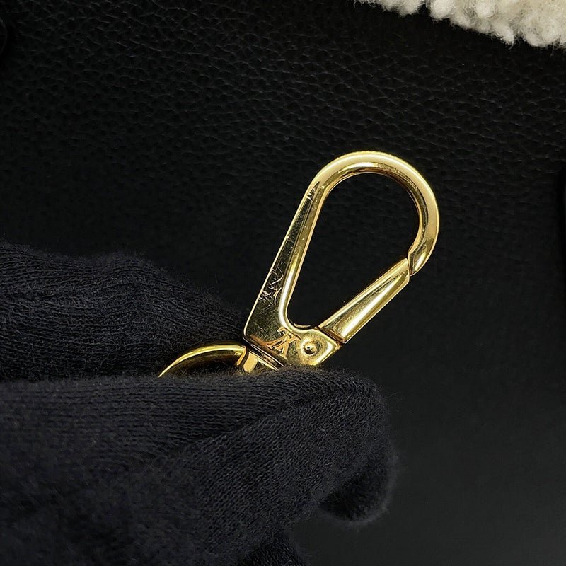 ルイヴィトン ハンドバッグ シアリング/カーフレザー オンマイサイドMM M58908 LOUIS VUITTON 2way 黒 ブラック