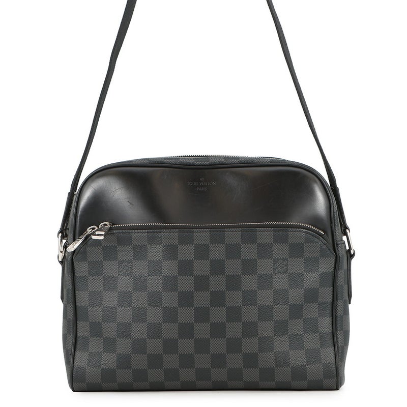 ルイヴィトン ショルダーバッグ ダミエ・グラフィット デイトンPM N41408 LOUIS VUITTON ヴィトン メンズ 黒 ブラック