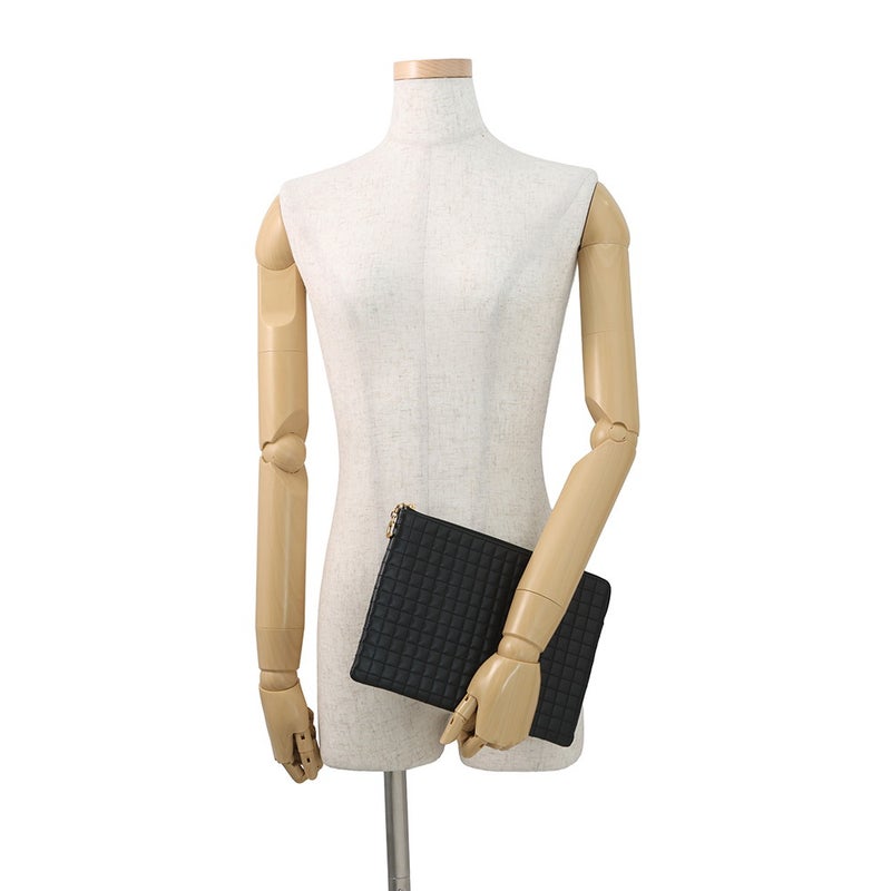 セリーヌ クラッチバッグ Cチャーム レザー 10B813BFL CELINE 黒