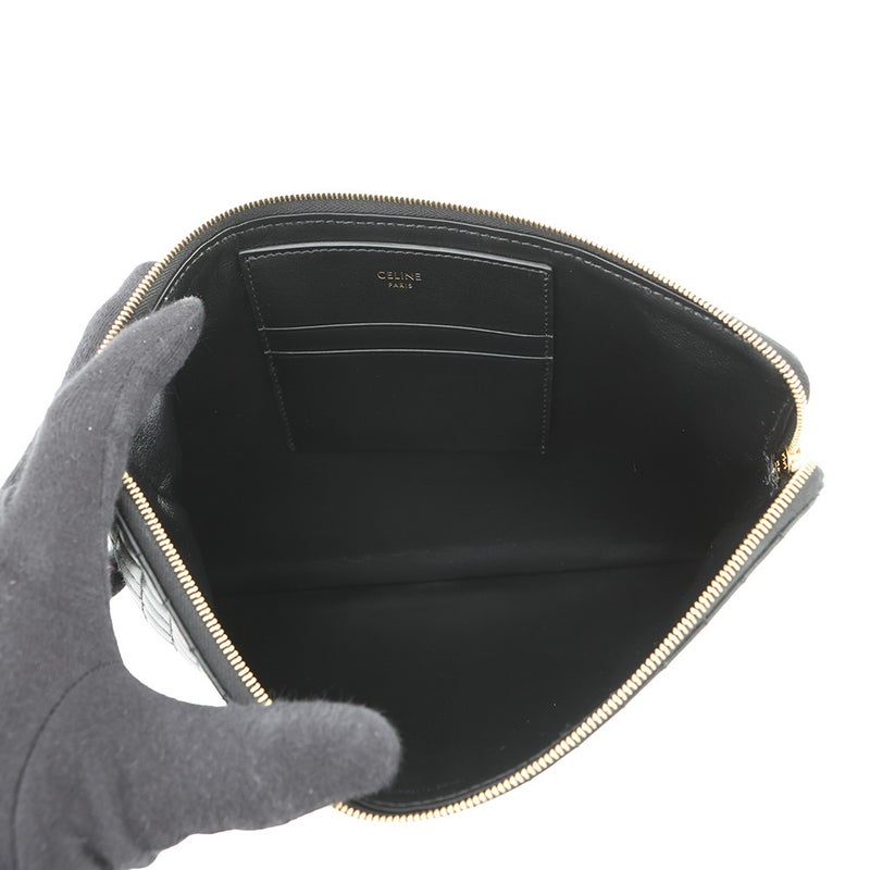 セリーヌ クラッチバッグ Cチャーム レザー 10B813BFL CELINE 黒