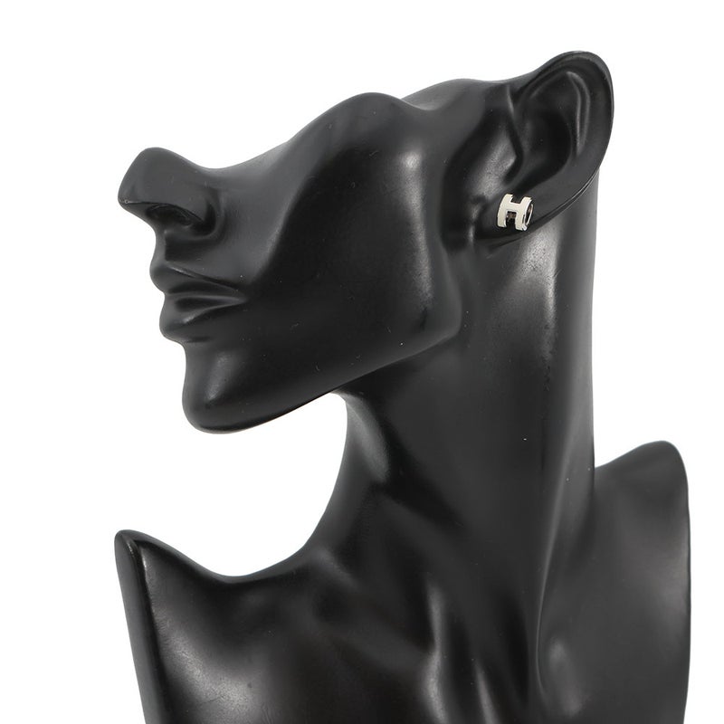 エルメス ピアス ミニ・ポップアッシュ ホワイト/シルバー金具 Hモチーフ HERMES Pop H ポップH