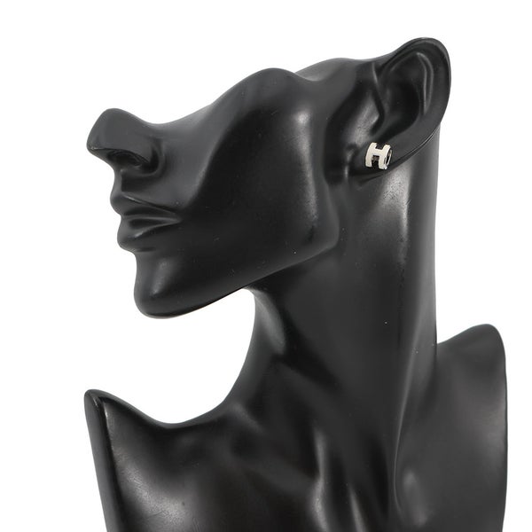 エルメス ピアス ミニ・ポップアッシュ ホワイト/シルバー金具 Hモチーフ HERMES Pop H ポップH