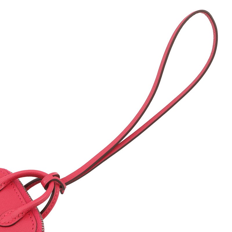 エルメス バッグチャーム ボリード・オン・ホイールズ ローズエクストリーム/ヴェールヴェルティゴ/シルバー金具 シェブルミゾル U刻印