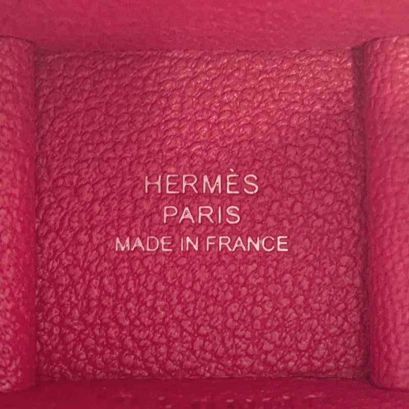 エルメス バッグチャーム ボリード・オン・ホイールズ ローズエクストリーム/ヴェールヴェルティゴ/シルバー金具 シェブルミゾル U刻印