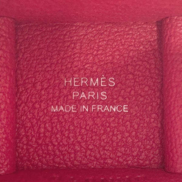 エルメス バッグチャーム ボリード・オン・ホイールズ ローズエクストリーム/ヴェールヴェルティゴ/シルバー金具 シェブルミゾル U刻印