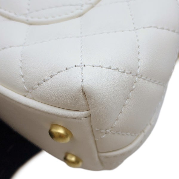 シャネル ハンドバッグ ココマーク ココハンドル リング マトラッセ XXS キャビアスキン AS2215 CHANEL 2way 白