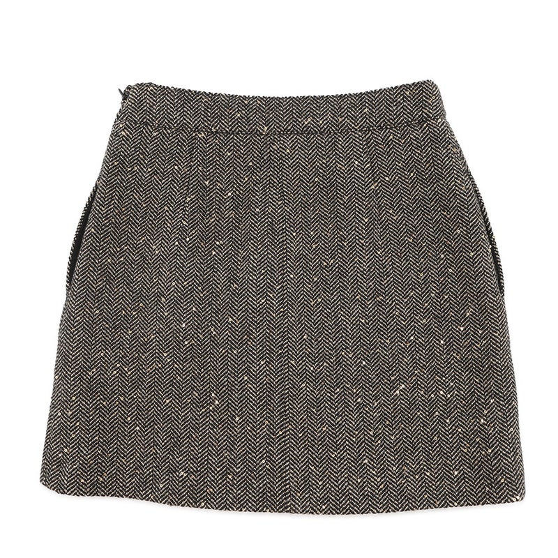 セリーヌ スカート ボックスプリーツ ツイード レディースサイズ38 2J121235G CELINE ボトムス 黒