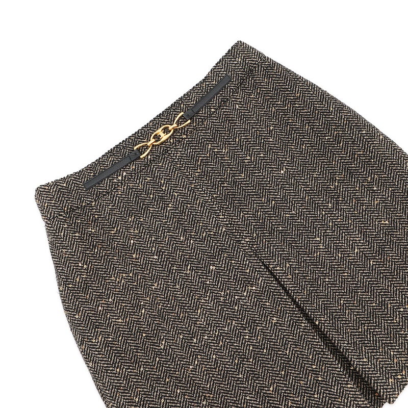 セリーヌ スカート ボックスプリーツ ツイード レディースサイズ38 2J121235G CELINE ボトムス 黒