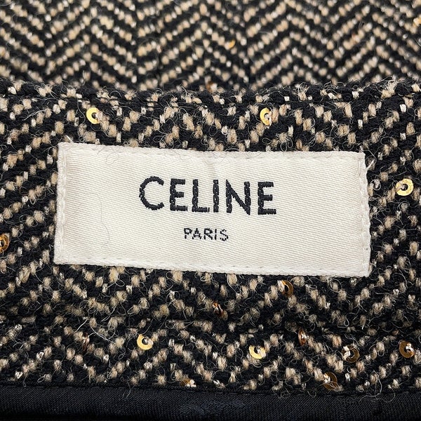 セリーヌ スカート ボックスプリーツ ツイード レディースサイズ38 2J121235G CELINE ボトムス 黒