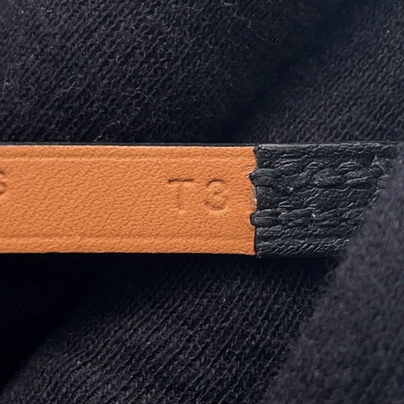 エルメス ブレスレット ミニ・リヴァル ブラック/ピンクゴールド金具 スイフト サイズT3 HERMES アクセサリー 黒