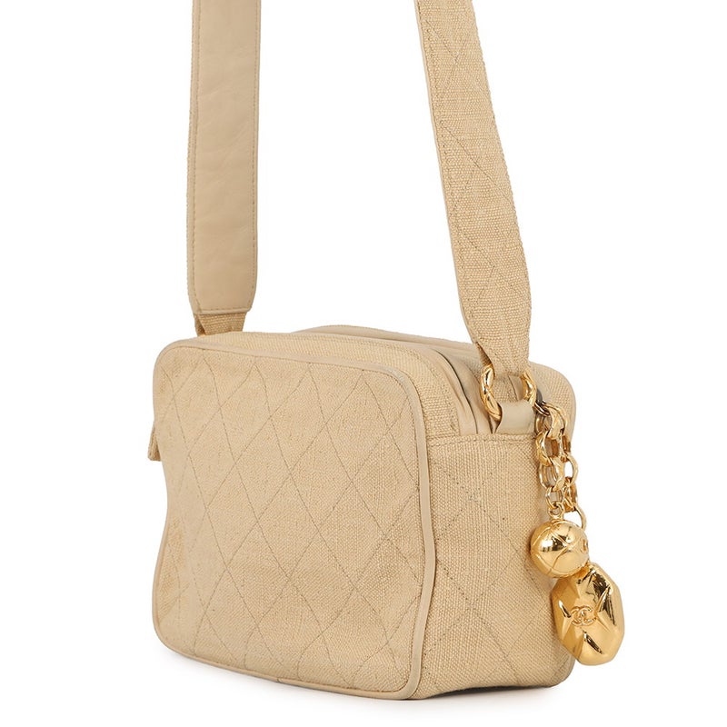 シャネル ショルダーバッグ ココマーク マトラッセ キャンバス レザー CHANEL