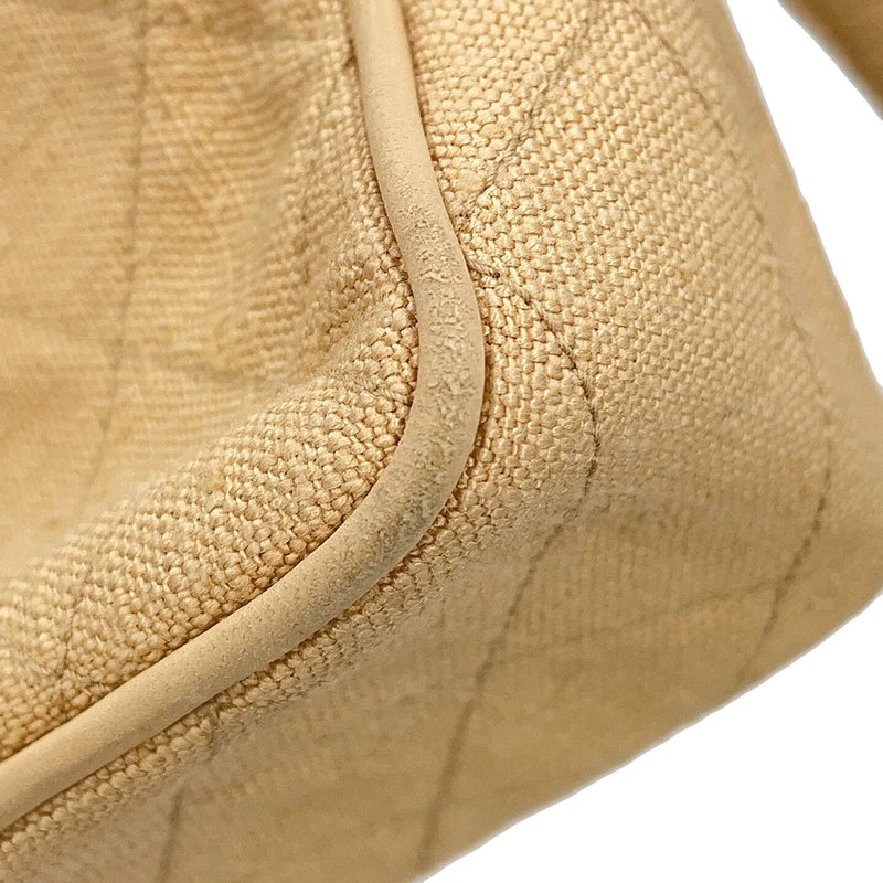 シャネル ショルダーバッグ ココマーク マトラッセ キャンバス レザー CHANEL