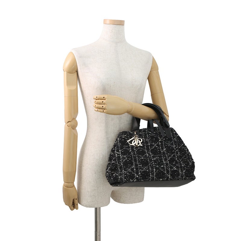 ディオール ハンドバッグ カナージュ トゥジュール ミディアム ツイード M2821OTKV Christian Dior 黒