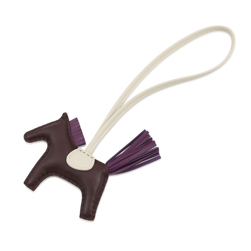 エルメス バッグチャーム ロデオPM ルージュセリエ/ヴァイオレット/クレ ラムスキン U刻印 HERMES