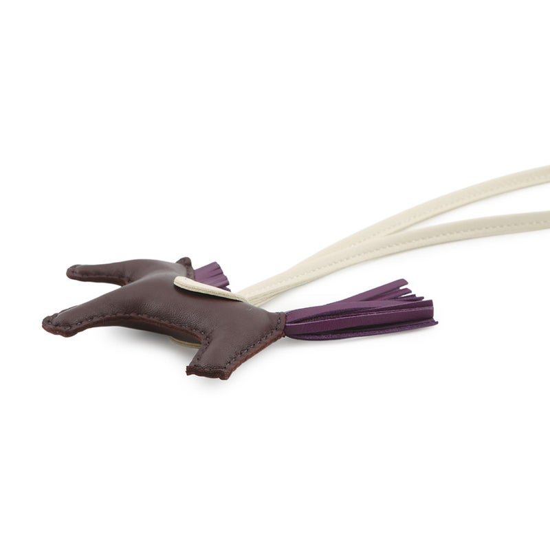 エルメス バッグチャーム ロデオPM ルージュセリエ/ヴァイオレット/クレ ラムスキン U刻印 HERMES