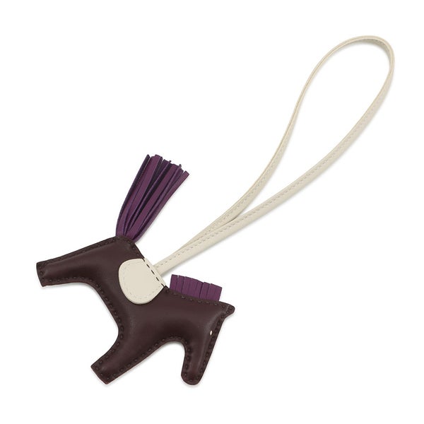 エルメス バッグチャーム ロデオPM ルージュセリエ/ヴァイオレット/クレ ラムスキン U刻印 HERMES