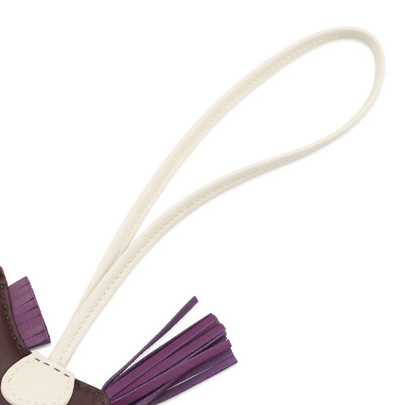 エルメス バッグチャーム ロデオPM ルージュセリエ/ヴァイオレット/クレ ラムスキン U刻印 HERMES