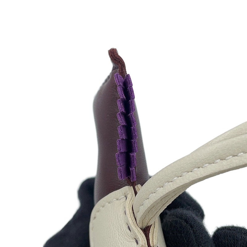 エルメス バッグチャーム ロデオPM ルージュセリエ/ヴァイオレット/クレ ラムスキン U刻印 HERMES