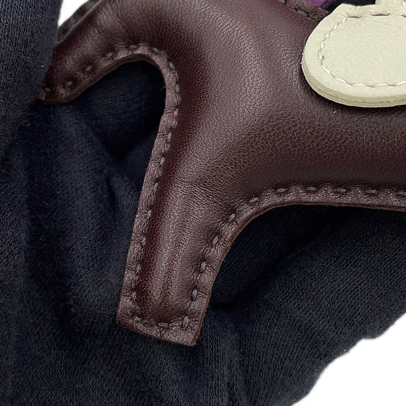 エルメス バッグチャーム ロデオPM ルージュセリエ/ヴァイオレット/クレ ラムスキン U刻印 HERMES