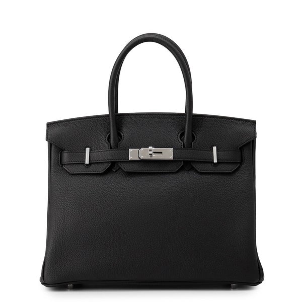 エルメス バーキン30 ブラック/シルバー金具 トゴ K刻印 HERMES Birkin ハンドバッグ 黒