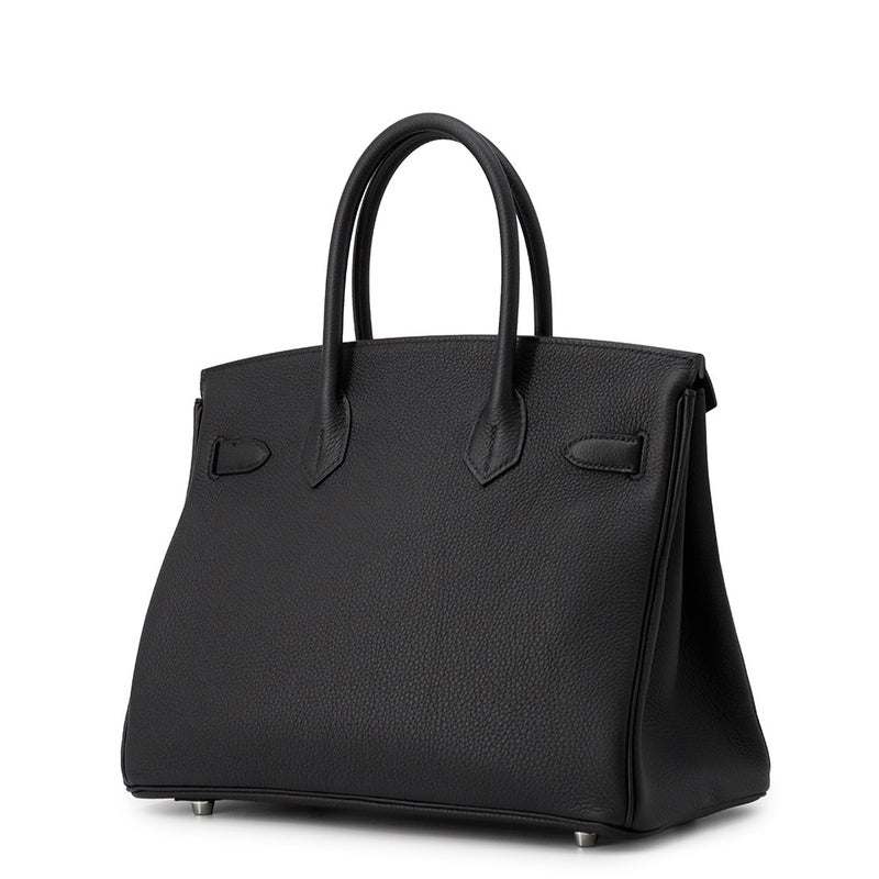 エルメス バーキン30 ブラック/シルバー金具 トゴ K刻印 HERMES Birkin ハンドバッグ 黒