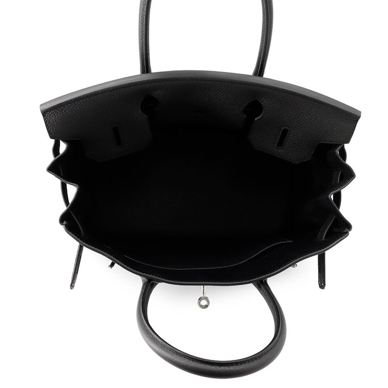 エルメス バーキン30 ブラック/シルバー金具 トゴ K刻印 HERMES Birkin ハンドバッグ 黒