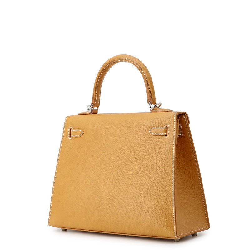 エルメス ハンドバッグ ケリー25 外縫い ナチュラルサブレ/シルバー金具 ナチュラルグレネ K刻印 ２wayショルダー