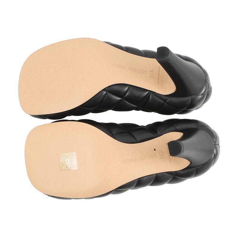 ボッテガヴェネタ パンプス イントレチャート パデッド スクエアトゥ レディースサイズ34 1/2 BOTTEGA VENETA 靴 黒