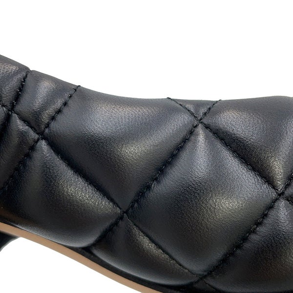 ボッテガヴェネタ パンプス イントレチャート パデッド スクエアトゥ レディースサイズ34 1/2 BOTTEGA VENETA 靴 黒