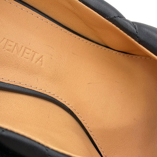 ボッテガヴェネタ パンプス イントレチャート パデッド スクエアトゥ レディースサイズ34 1/2 BOTTEGA VENETA 靴 黒