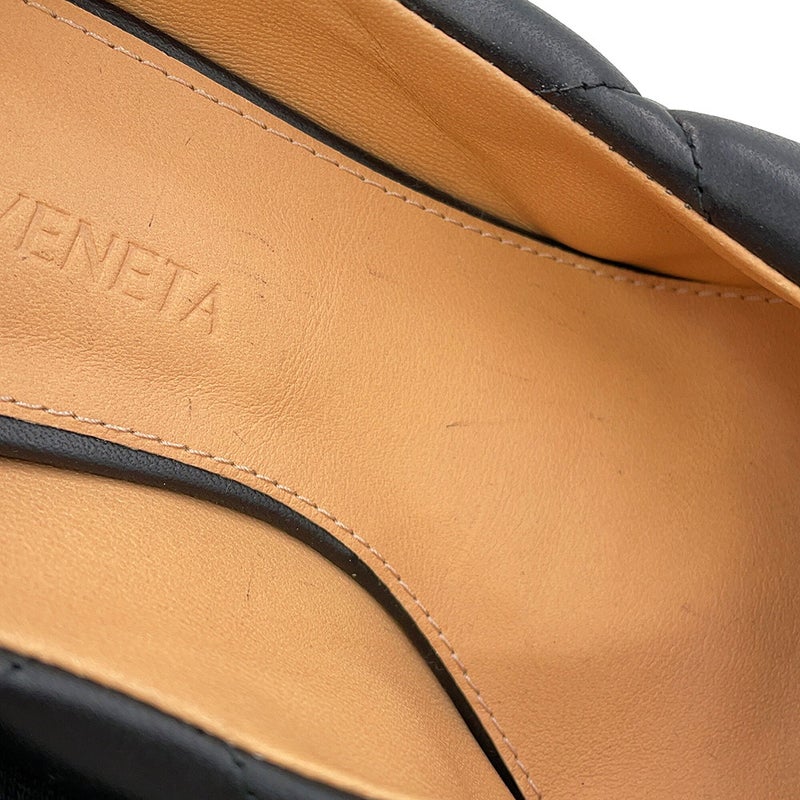 ボッテガヴェネタ パンプス イントレチャート パデッド スクエアトゥ レディースサイズ34 1/2 BOTTEGA VENETA 靴 黒