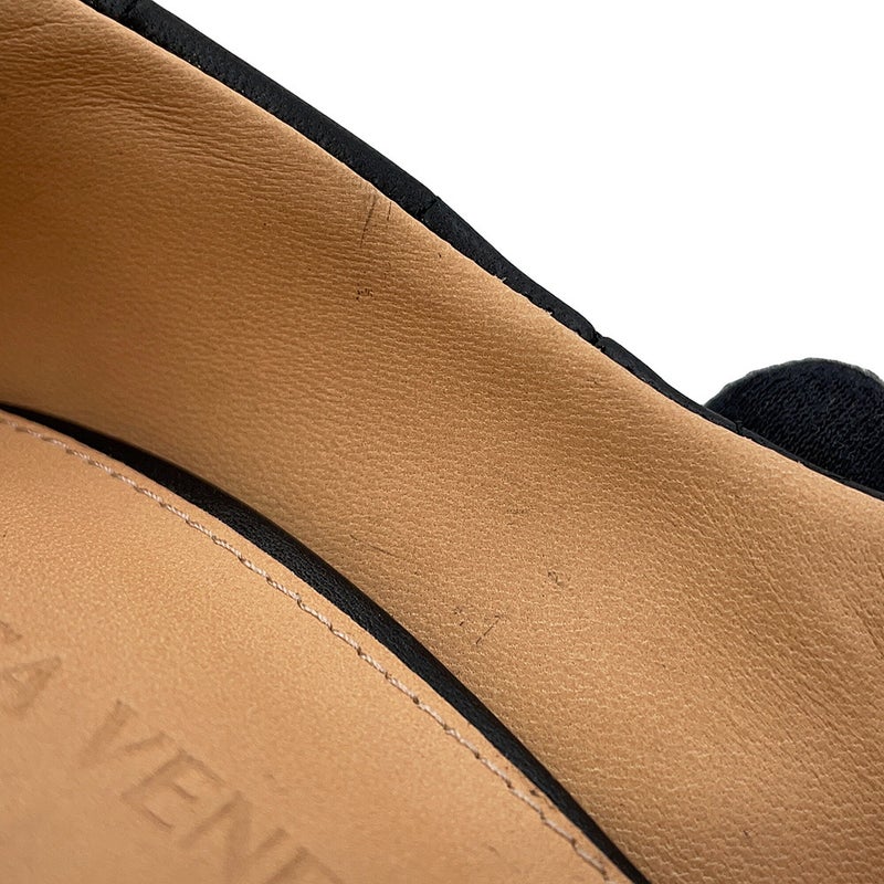 ボッテガヴェネタ パンプス イントレチャート パデッド スクエアトゥ レディースサイズ34 1/2 BOTTEGA VENETA 靴 黒