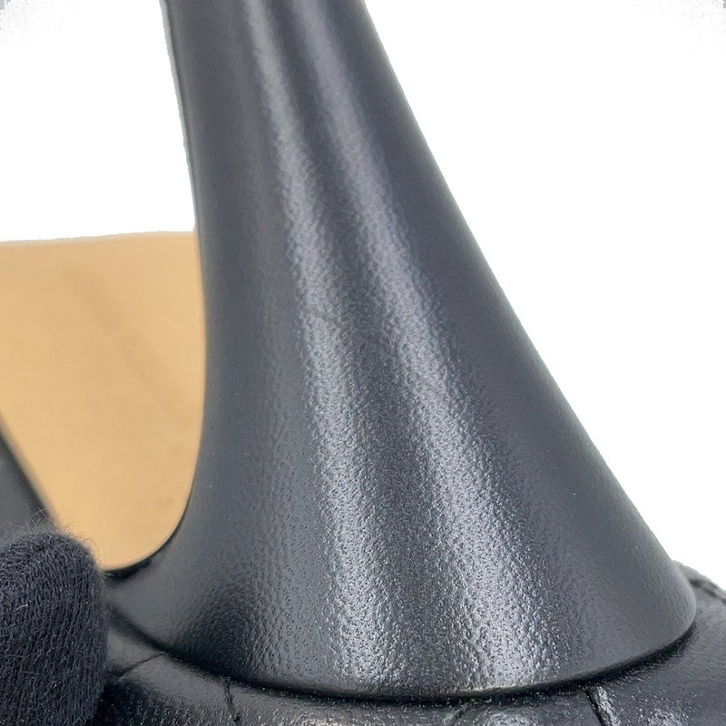 ボッテガヴェネタ パンプス イントレチャート パデッド スクエアトゥ レディースサイズ34 1/2 BOTTEGA VENETA 靴 黒