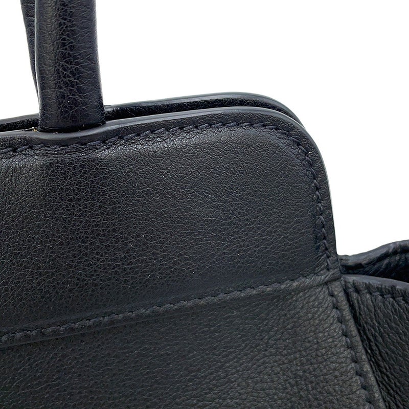 プラダ ハンドバッグ ロゴ ミディアム ソフトグレインレザー 1BG533 PRADA 黒