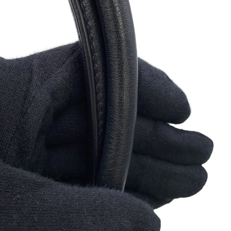 プラダ ハンドバッグ ロゴ ミディアム ソフトグレインレザー 1BG533 PRADA 黒